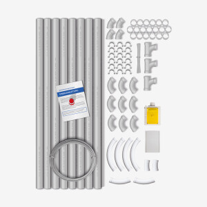Komplett-Set: SMALL 3 (RETRAFLEX) - 1 Saugdose 15 m Saugschlauch