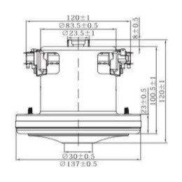 Ersatzmotor für GLOBOVAC – Motor GV 1 Stage Tru Flow 1 SSOW - Nachfolger des DOMEL 1750