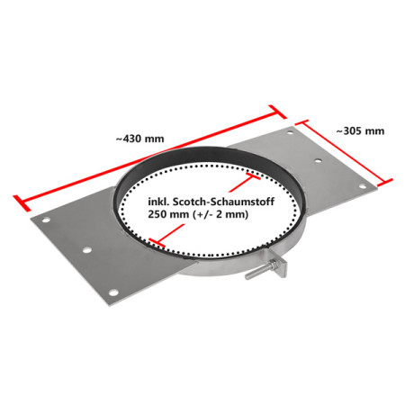 Schachtauflager - Edelstahl  250 mm