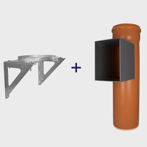 Wäscheschacht Einbau-Set: PVC 300 - rechteckig - 1 fach