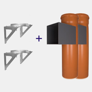 Wäscheschacht Einbau-Set: PVC 300 - quadratisch - 2...