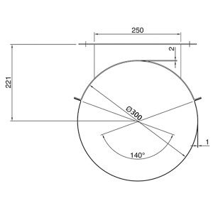 HKW Easy-Line Wandhalterung Ø 300 Edelstahl