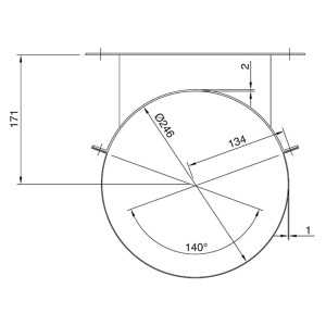HKW Easy-Line Wandhalterung Ø 250 mm Edelstahl