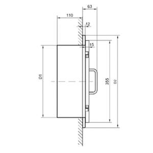 Einwurftür Easy-Line DN280 RAL7037 - Staubgrau