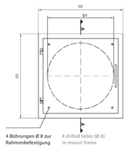 Einwurftür Easy-Line DN400 - Edelstahl