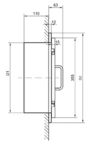 Einwurftür Easy-Line DN400 - Edelstahl