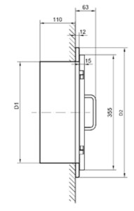 Einwurftür Easy-Line DN250 - Edelstahl
