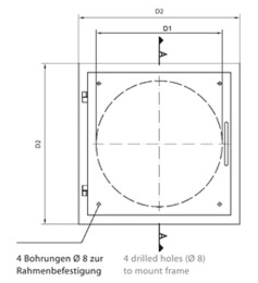 Einwurftür Easy-Line DN250 - Edelstahl