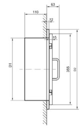 Einwurftür Easy-Line DN250 - Edelstahl
