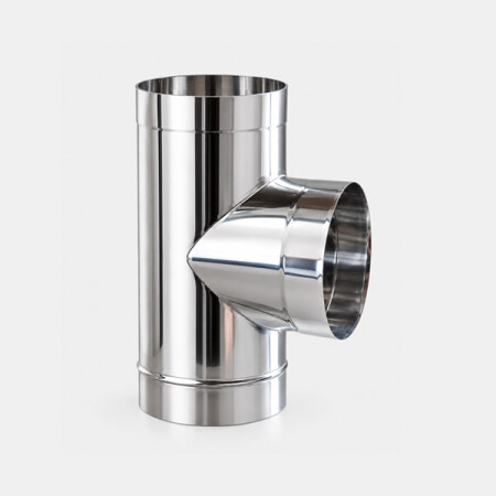 Schachtrohr 500 mm - Edelstahl Ø 300 mm mit 90° Abgang